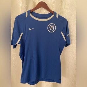 Vintage Nike Total 90 Dri-FIT Blue Soccer Jersey Youth XL
